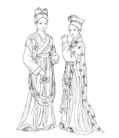 A coloring page of chinese clothing